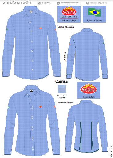 Kit 4 polos + 1 camisa social + 1 Jaqueta (compra mínima de 12 kits) - SEARA FOOD SOLUTIONS